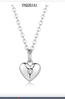 45cm Valentine Heart Wisiorek Naszyjnik Srebrny naszyjnik ze stali nierdzewnej dla żony