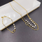 Nowy przyjście Trendy Pearl Double Lines Najnowszy złoty kolorystyczny kolczyk ze stali nierdzewnej, naszyjnik, bransoletki dla damy
