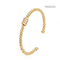 Damska luksusowa marka Open Cuff Bangle Cylinder Rhinestone 14-karatowa złota bransoletka z koralików