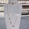 Luksusowa marka Rhinestone Butterfly Chain Necklace Złoty zestaw biżuterii ze stali nierdzewnej