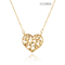 Zaawansowany złoty naszyjnik ze stali nierdzewnej w kształcie serca Naszyjnik z liści oliwnych i miłości w kształcie serca