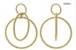 5 cm złote kolczyki ze stali nierdzewnej Kolczyki w stylu amerykańskim z wieloma kółkami