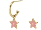 Śliczne różowe dziecięce kolczyki koła w kształcie gwiazdy 18-karatowe złote kolczyki ze stali nierdzewnej