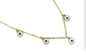 18-karatowa złota muszla wisiorek Biżuteria 45cm Niebieski diabelski naszyjnik z frędzlami