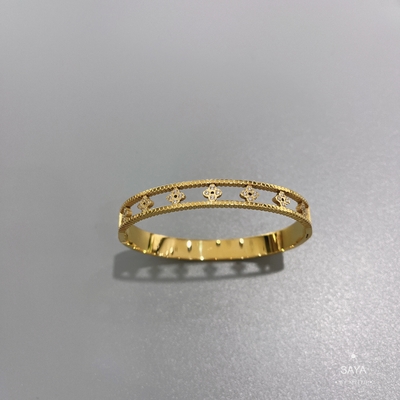 Damska bransoletka ze stali nierdzewnej złoty wydrążony kalejdoskop inkrustowany diamentową bransoletką