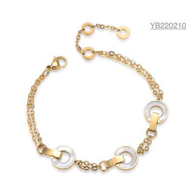 18-karatowy złoty wisiorek z muszli ze stali nierdzewnej Biżuteria z białym łańcuszkiem z pierścionkiem fritillary