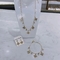 3 sztuki eleganckie kropelki wody kryształowy naszyjnik kolczyki zestaw bransoletek dla kobiet Party