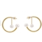 Kolczyki pozłacane 18-karatowym złotem Biżuteria ze stali nierdzewnej Łańcuch w kształcie litery C Perła na imprezę